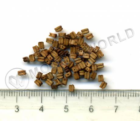 Блок одношкивный, орех, 2 мм, 10 шт