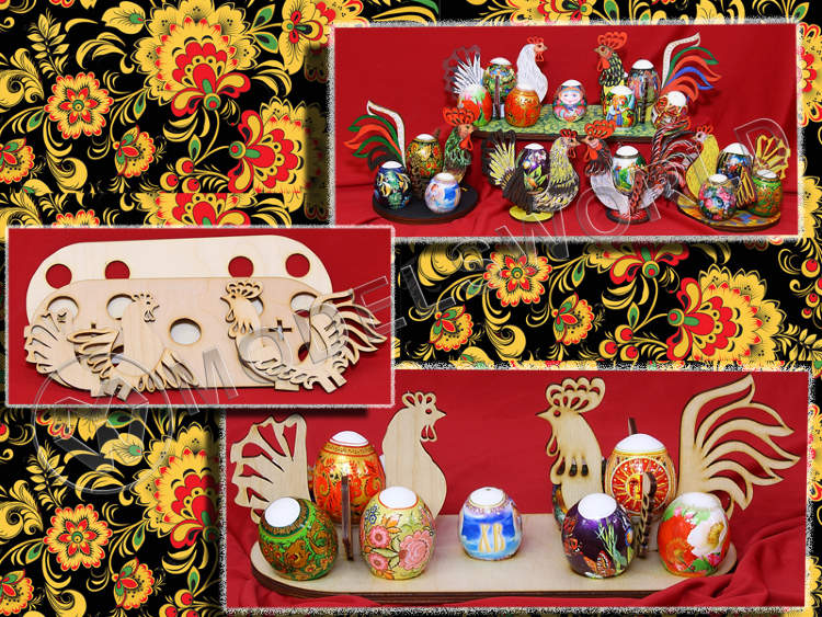 Подставка для яиц на Пасху. Деревянный набор для сборки. - фото 1