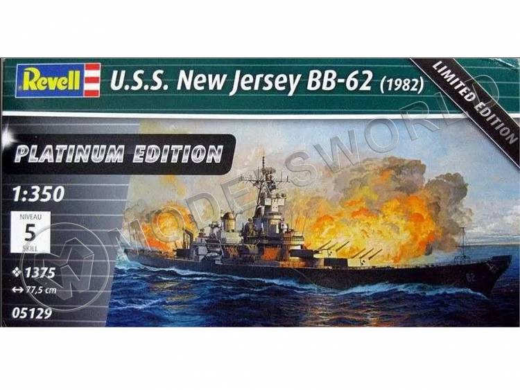 Склеиваемая пластиковая модель Американский линкор U.S.S New Jersey BB-62, 1982, PLATINUM EDITION. Масштаб 1:350 - фото 1
