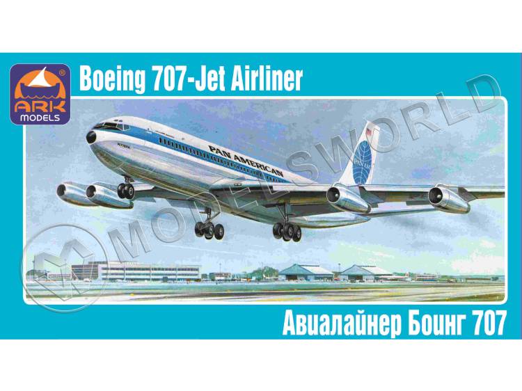 Склеиваемая пластиковая модель авиалайнер Боинг 707. Масштаб 1:144 Склеиваемая пластиковая модель авиалайнер Боинг 707. Масштаб 1:144 - фото 1