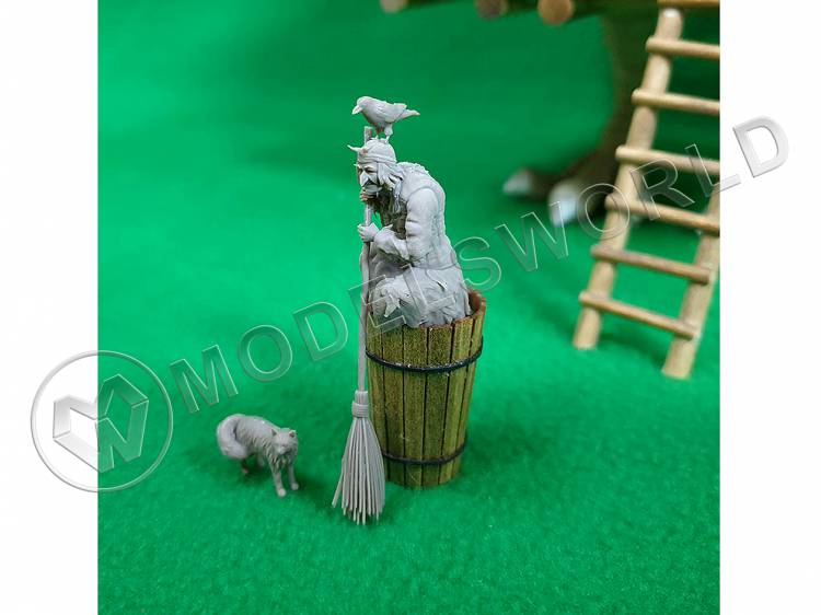 Фигура "Баба Яга в ступе". Масштаб 1:35 - фото 1