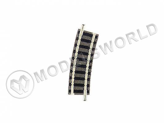 Радиусный участок рельсового пути R1, 15°, 1 шт. Масштаб N