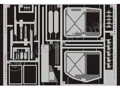 Фототравление для модели M-1025 бронированная дверь, Academy. Масштаб 1:35
