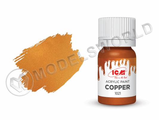 Акриловая краска ICM, цвет Медь (Copper), 12 мл