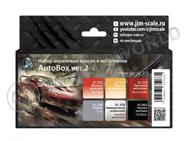 Набор акриловых красок Jim Scale AutoBox ver.2 Набор акриловых красок Jim Scale AutoBox ver.2 - фото 1