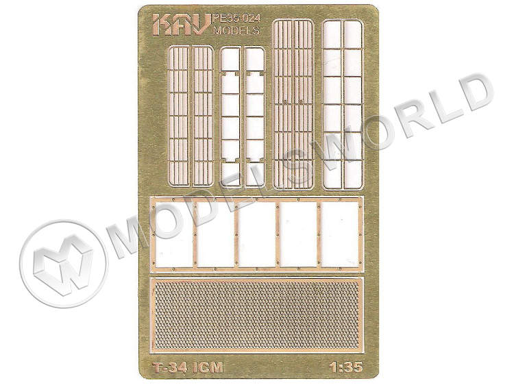 Фототравление набор решеток для танка Т-34, ICM. Масштаб 1:35 - фото 1