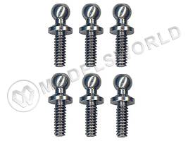 Стойки шаровые Team Associated 0.30*|7.6 мм SILVER S.H., 6 шт