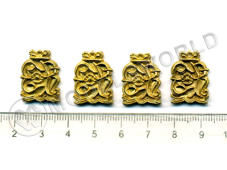 Декоративный элемент, вензель ER, 20 мм, металл 1 шт. - фото 1