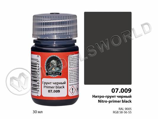 Нитро-грунт черный Jim Scale, 30 мл