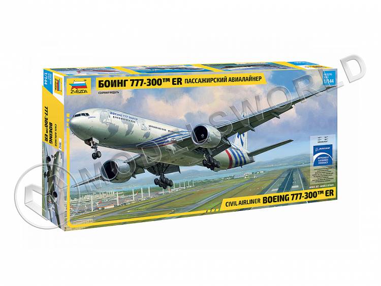 Склеиваемая пластиковая модель Боинг 777-300 ER. Масштаб 1:144 Склеиваемая пластиковая модель Боинг 777-300 ER. Масштаб 1:144 - фото 1