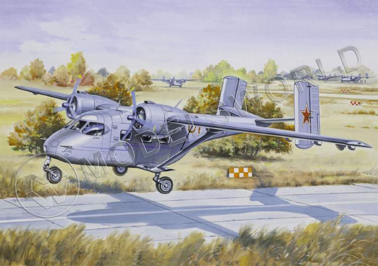 Склеиваемая пластиковая модель Легкий транспортный самолет Ан-14. Масштаб 1:144 - фото 1