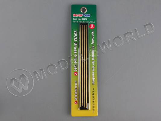 Набор латунных трубок Master Tools 0.7 мм, 0.8 мм, 0.9 мм, 1.0 мм, длина 20 см. 8 шт