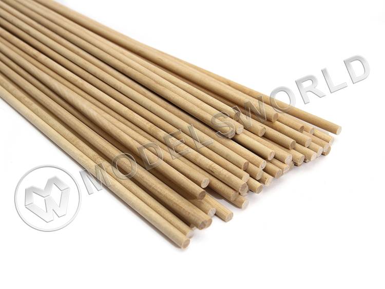 Комплект круглая заготовка, береза. Диаметр 6 мм, длина 50 см, 30 шт - фото 1