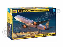 Склеиваемая пластиковая модель Пассажирский авиалайнер Аэробус А321CEO. Масштаб 1:144