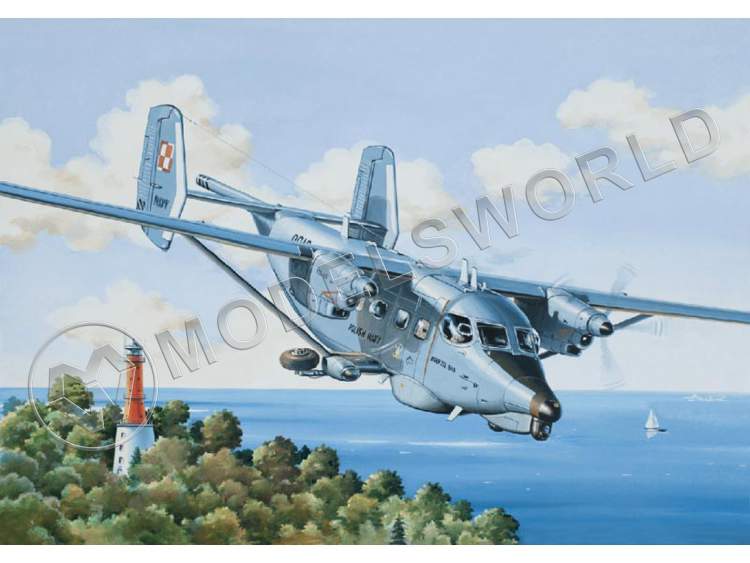 Склеиваемая пластиковая модель Противолодочный самолет M-28V Briza Bis. Масштаб 1:144 - фото 1