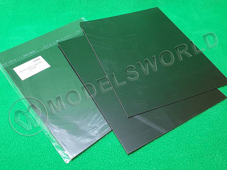 Полистирол листовой черный 1.0 мм, 2 листа 185х250 мм - фото 1