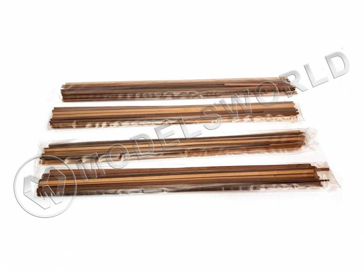 Набор №1. Рейки нестандартных размеров (обрезки), орех, липа, красное дерево - фото 1