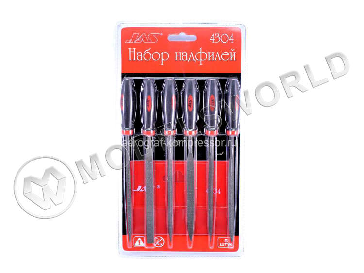 Набор надфилей с ручками, крупная насечка, 6 шт., блистер + чехол - фото 1