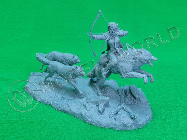 Миниатюра "Василиса на волке". Масштаб 1:35 - фото 1