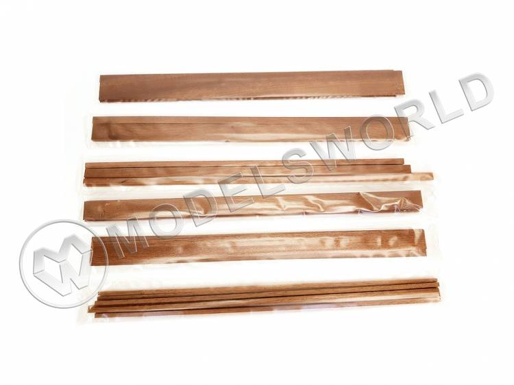 Набор №4. Рейки нестандартных размеров (обрезки), красное дерево - фото 1