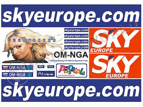 Декаль Boeing 767-700 Skyeurope. Масштаб 1:144 - фото 1