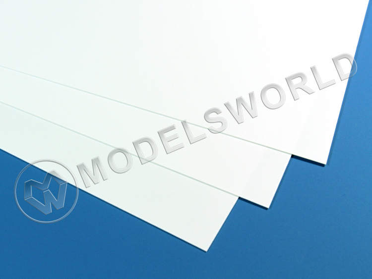 Белый пластик 0.25 мм, 4 листа 15х30 см - фото 1