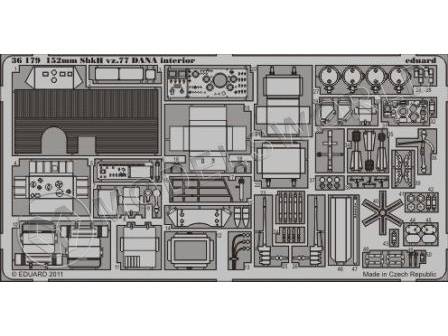 Фототравление для модели 152 mm ShkH vz.77 DANA интерьер, Hobby Boss. Масштаб 1:35 - фото 1
