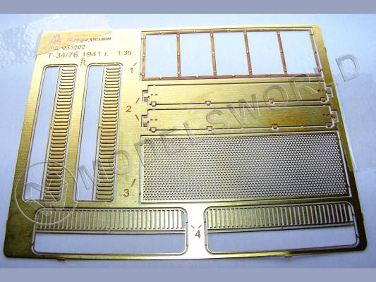 Фототравление сетки Т-34/76 1940-41 гг., Звезда. Масштаб 1:35